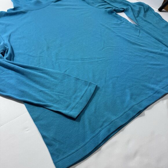 Woman's Christopher & Banks Solid Teal Blue Lightweight Turtleneck Crewneck XL - Picture 2 of 6